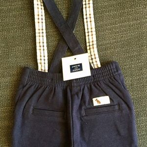NWT Janie and Jack Navy Suspender Pants